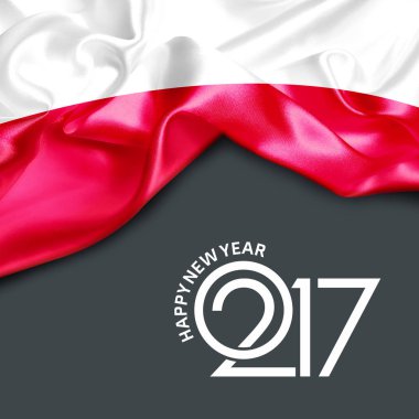 Mutlu yeni yıl bayrak ile