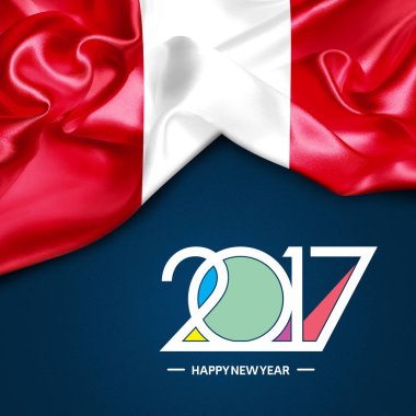 Mutlu yeni yıl bayrak ile