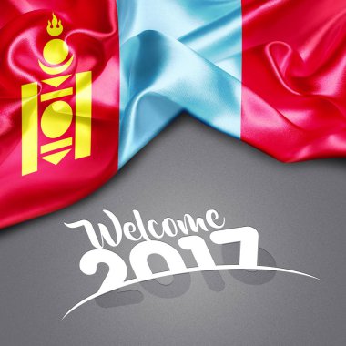 Mutlu yeni yıl bayrak ile