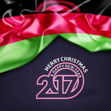 Mutlu yeni yıl bayrak ile