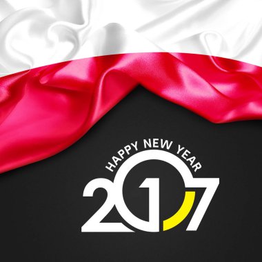 Mutlu yeni yıl bayrak ile