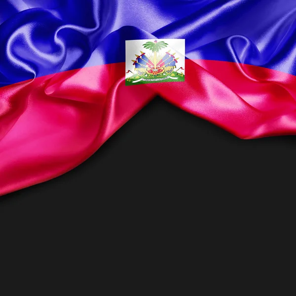 Sventolando bandiera di haiti — Foto Stock