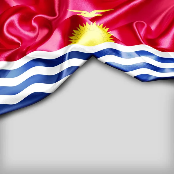 基里巴斯共和国飘扬的旗帜 — 图库照片