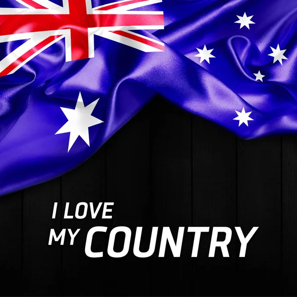 Ich liebe mein Land mit Fahne — Stockfoto