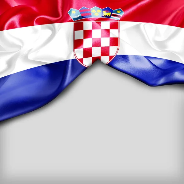 Κουνώντας τη σημαία της Κροατίας — Φωτογραφία Αρχείου