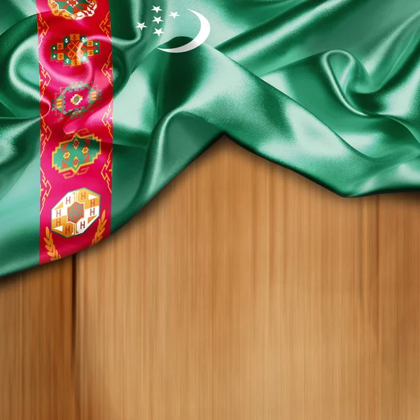 투르크메니스탄의 국기를 흔들며 — 스톡 사진