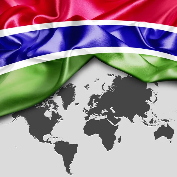 Flagge von Gambia schwenken — Stockfoto