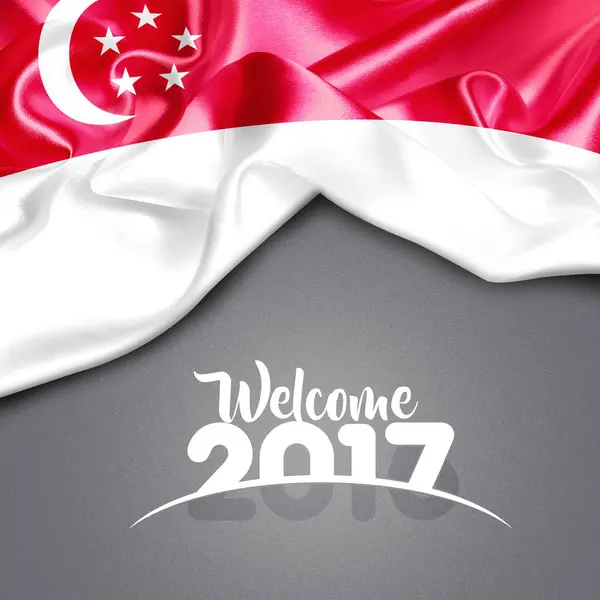 2017 yeni yıl Singapur'da — Stok fotoğraf