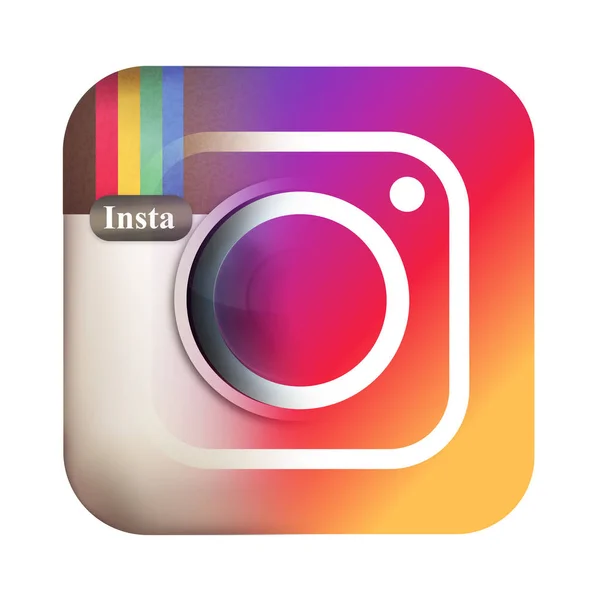 Photo camera icon with instagram symbol — Stock Photo, Image