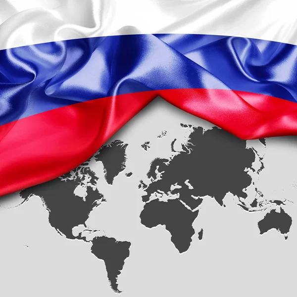 Bandera ondeante de Rusia — Foto de Stock
