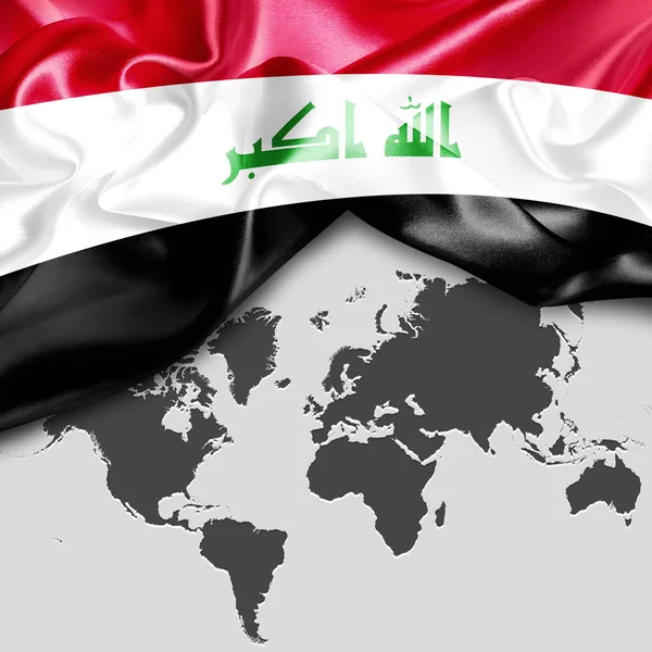 Agitant le drapeau de l'Irak — Photo
