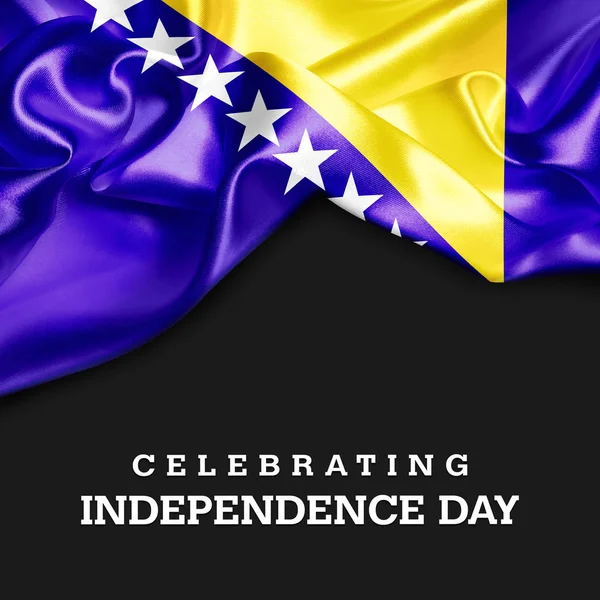 Wapperende vlag van Bosnië en herzegovina — Stockfoto