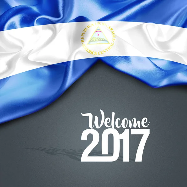 Acenando bandeira de nicarágua — Fotografia de Stock