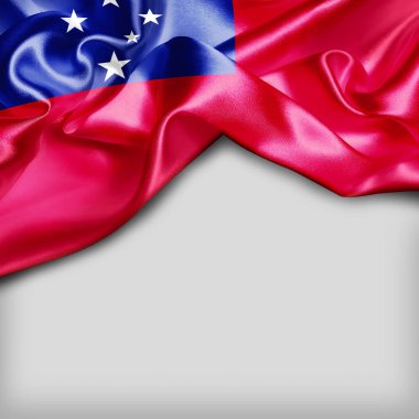 Bağımsız Samoa Devleti bayrağı sallayarak