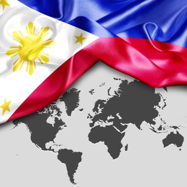 Filipinler bayrağı sallayarak