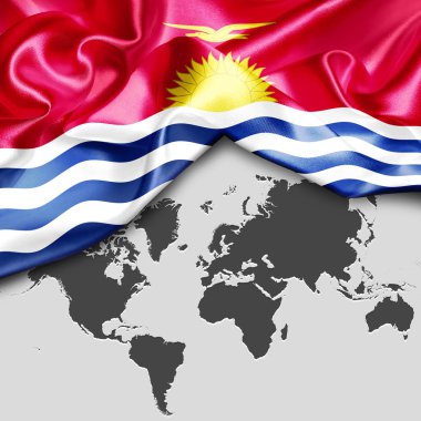 Kiribati Cumhuriyeti bayrağı sallayarak