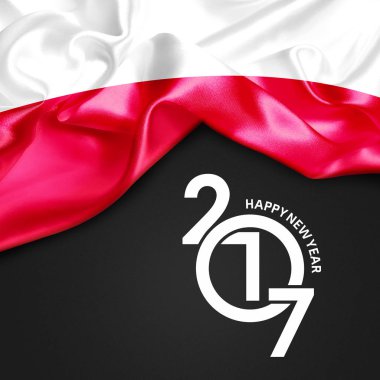 Mutlu yeni yıl bayrak ile