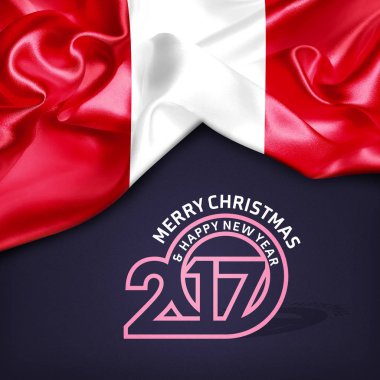 Mutlu yeni yıl bayrak ile