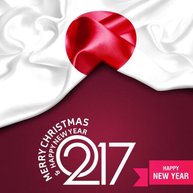 Mutlu yeni yıl bayrak ile