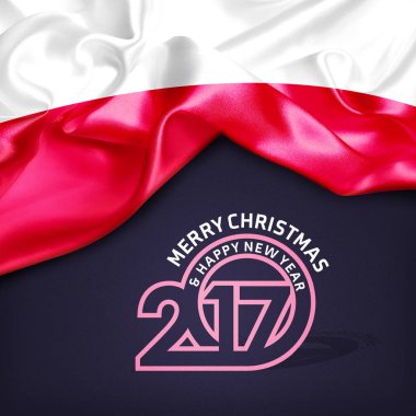 Mutlu yeni yıl bayrak ile