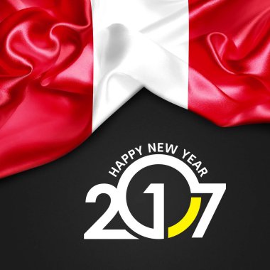 Mutlu yeni yıl bayrak ile