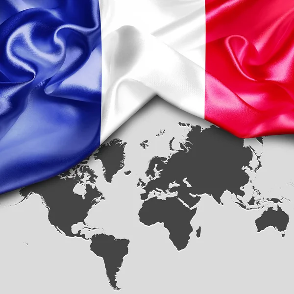 Vlnící se vlajka Francie — Stock fotografie