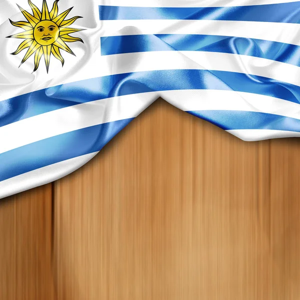 Waving flag of Uruguay — Stock Photo, Image