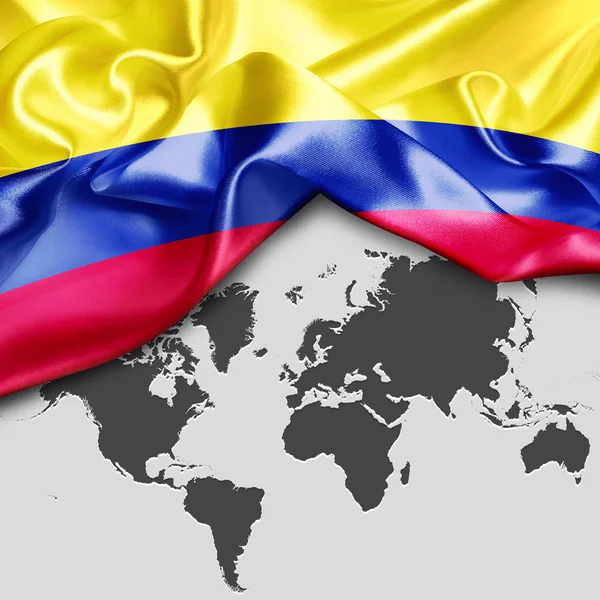 Kolombiya bayrağı sallıyor — Stok fotoğraf