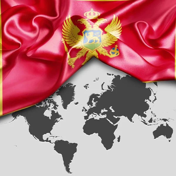 Waving flag of Montenegro — Stock Photo, Image