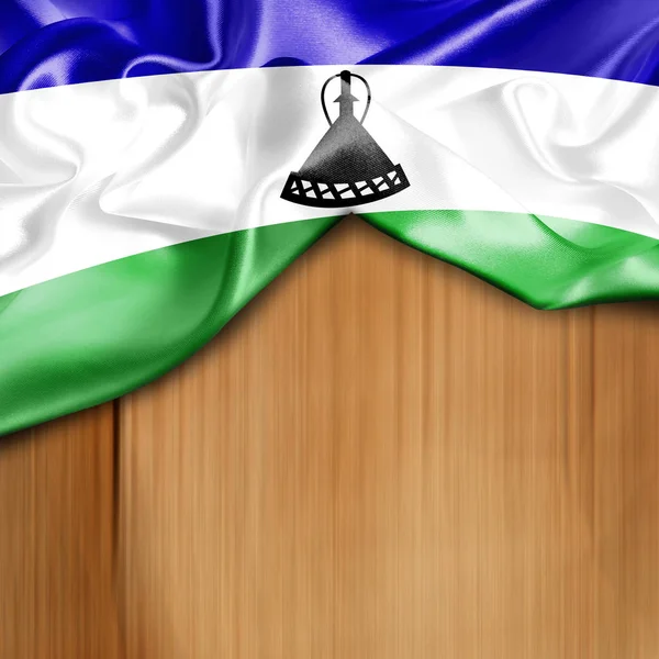 Lesoto bayrağı sallayarak — Stok fotoğraf