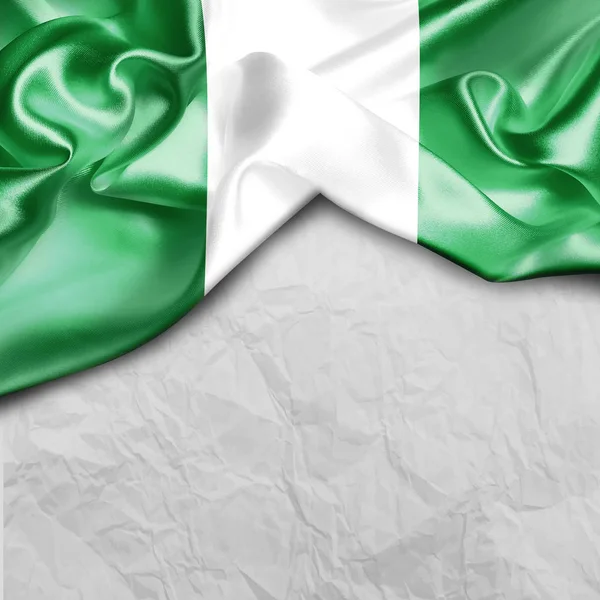 Flagge Nigerias schwenken — Stockfoto