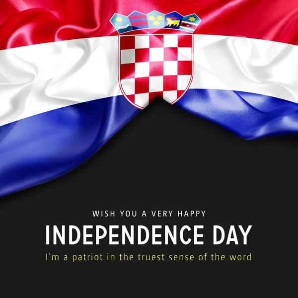 Махаючий прапор Хорватії — стокове фото