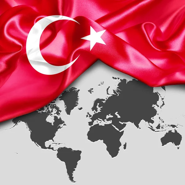 Flagge der Türkei schwenken — Stockfoto
