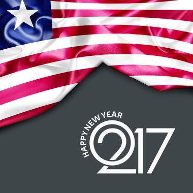 Mutlu yeni yıl bayrak ile