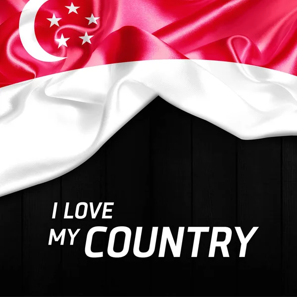 Waving flag of Singapore — Stock Photo, Image