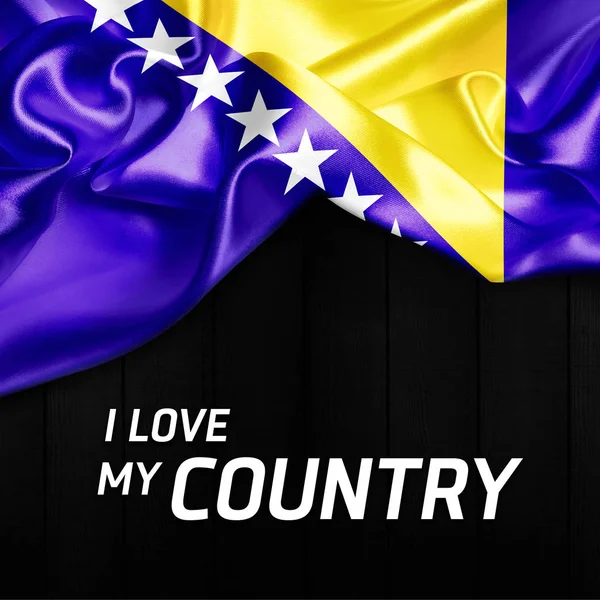 Bandera ondeante de Bosnia y Herzegovina — Foto de Stock