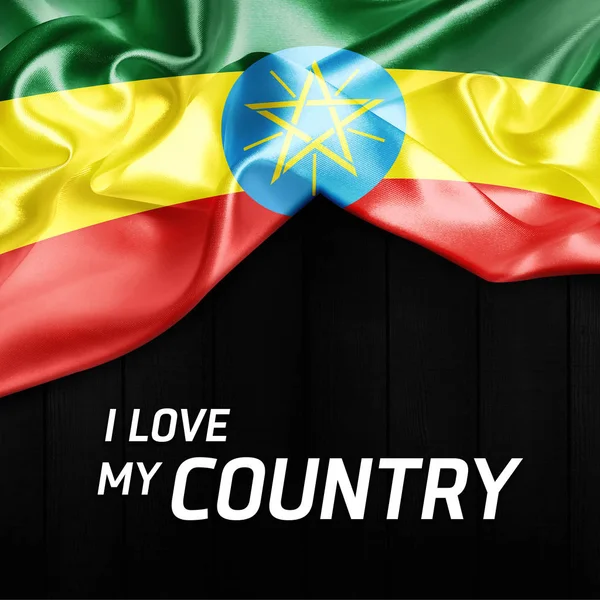 Flagge von Äthiopien schwenken — Stockfoto