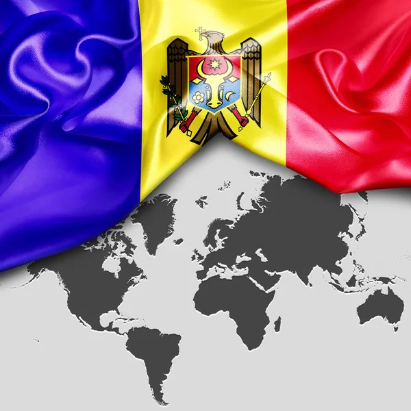 Viftande flagga Moldavien — Stockfoto