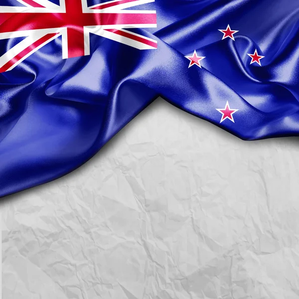 Agitant le drapeau de la Nouvelle-Zélande — Photo
