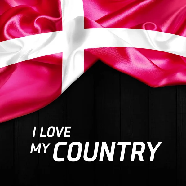Lambaikan bendera Denmark — Stok Foto