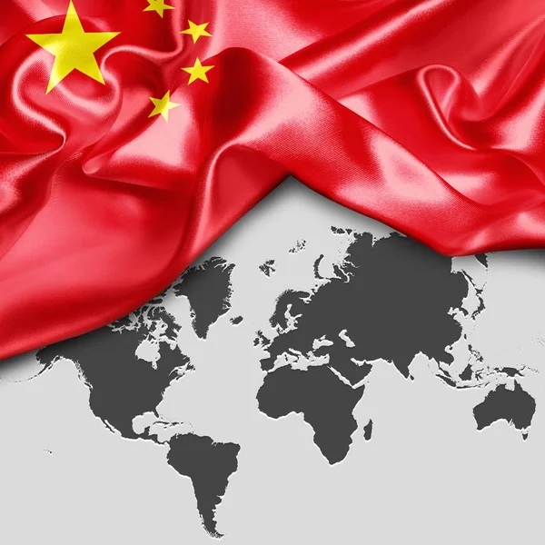 Zwaaiende vlag van China — Stockfoto