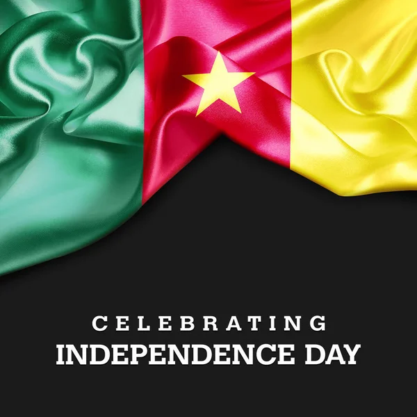 Machać flaga Kamerunu — Zdjęcie stockowe