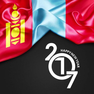 Mutlu yeni yıl bayrak ile