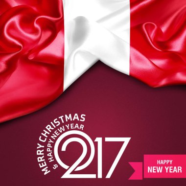 Mutlu yeni yıl bayrak ile