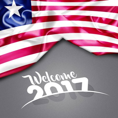 Mutlu yeni yıl bayrak ile