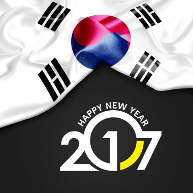 Mutlu yeni yıl bayrak ile