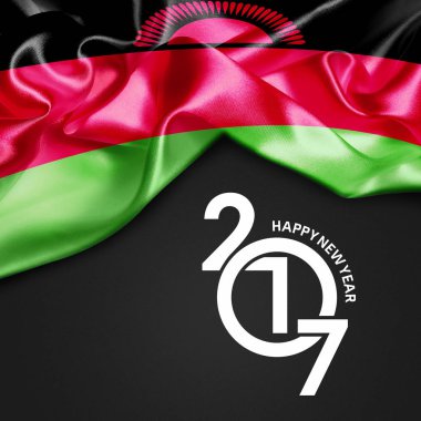 Mutlu yeni yıl bayrak ile