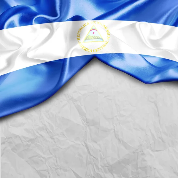 Waving flag of Nicaragua — Stock Photo, Image