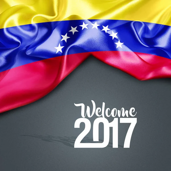 Acenando bandeira de venezuela — Fotografia de Stock