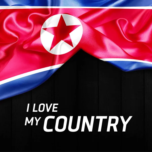 Waving flag of North Korea — Stock Photo, Image